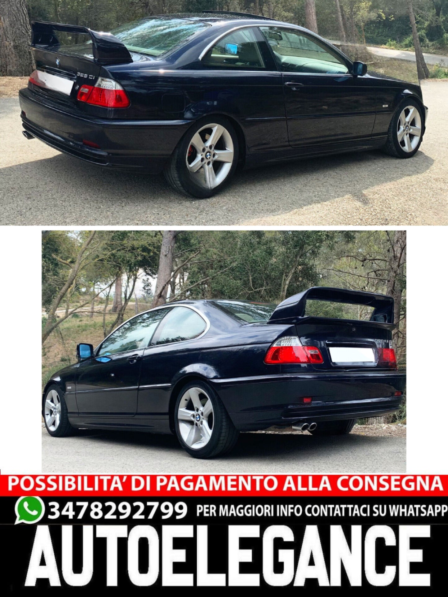 SPOILER SPOILER ADATTO PER  BMW SERIE 3 E46 COUPE (2 porte) M3 GT  SPORT - DRIFT