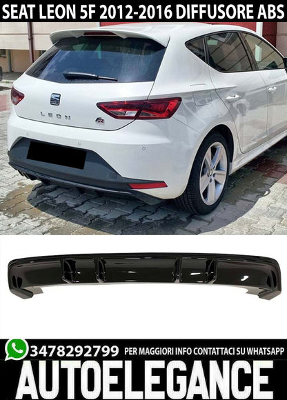 UNDER REAR BUMPER SEAT LEON 5F 2012-2016 TUNING DIFFUSER ABS BLACK -. 01