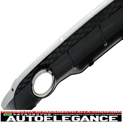 diffusore paraurti posteriore adatto per audi q5 8r (11.2008-2016) pianoforte nero cromato inserto design s-line