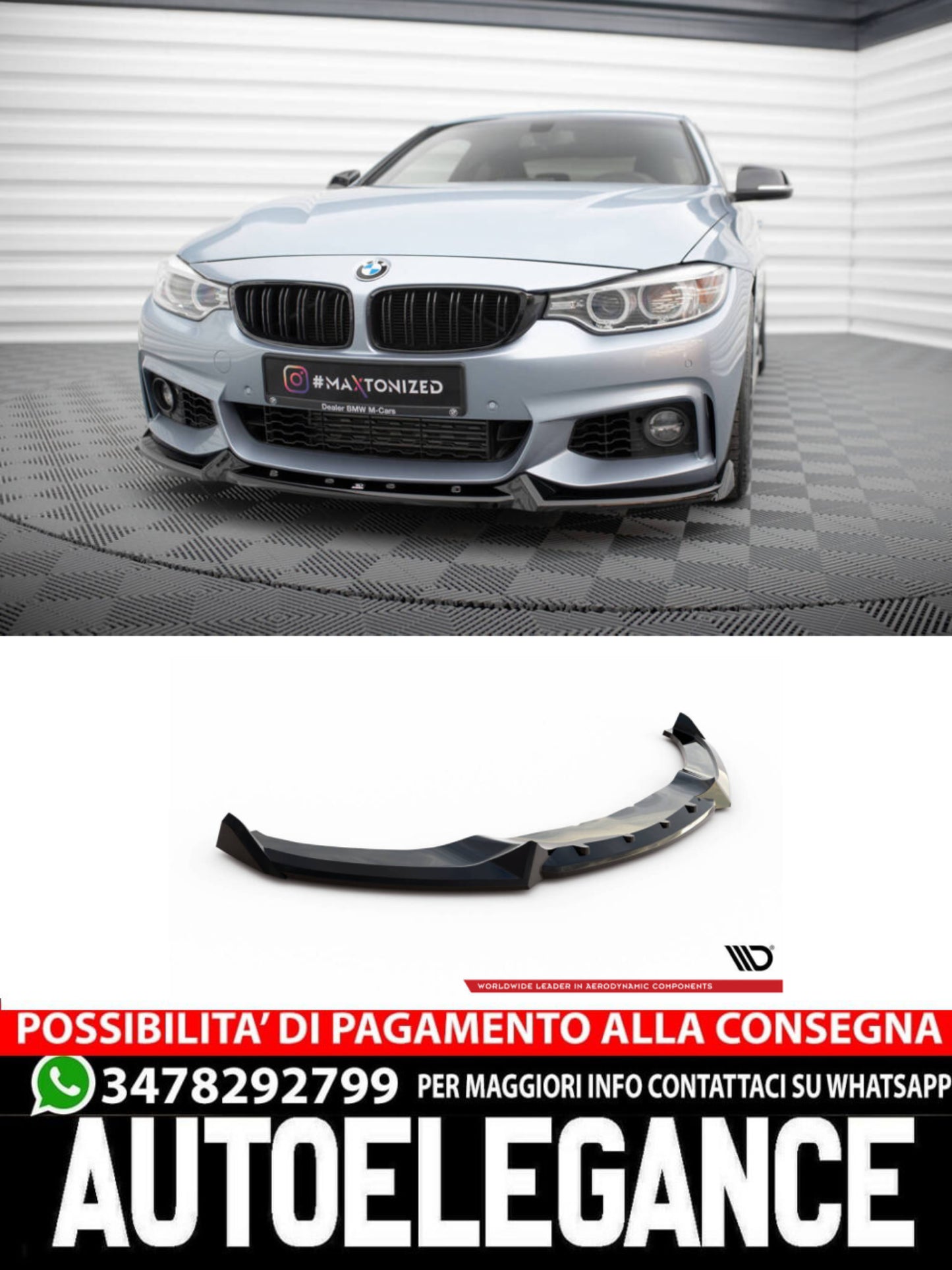 SPLITTER ANTERIORE ADATTO PER V.4 BMW 4 COUPE M-PACK F32 (2013-2020)