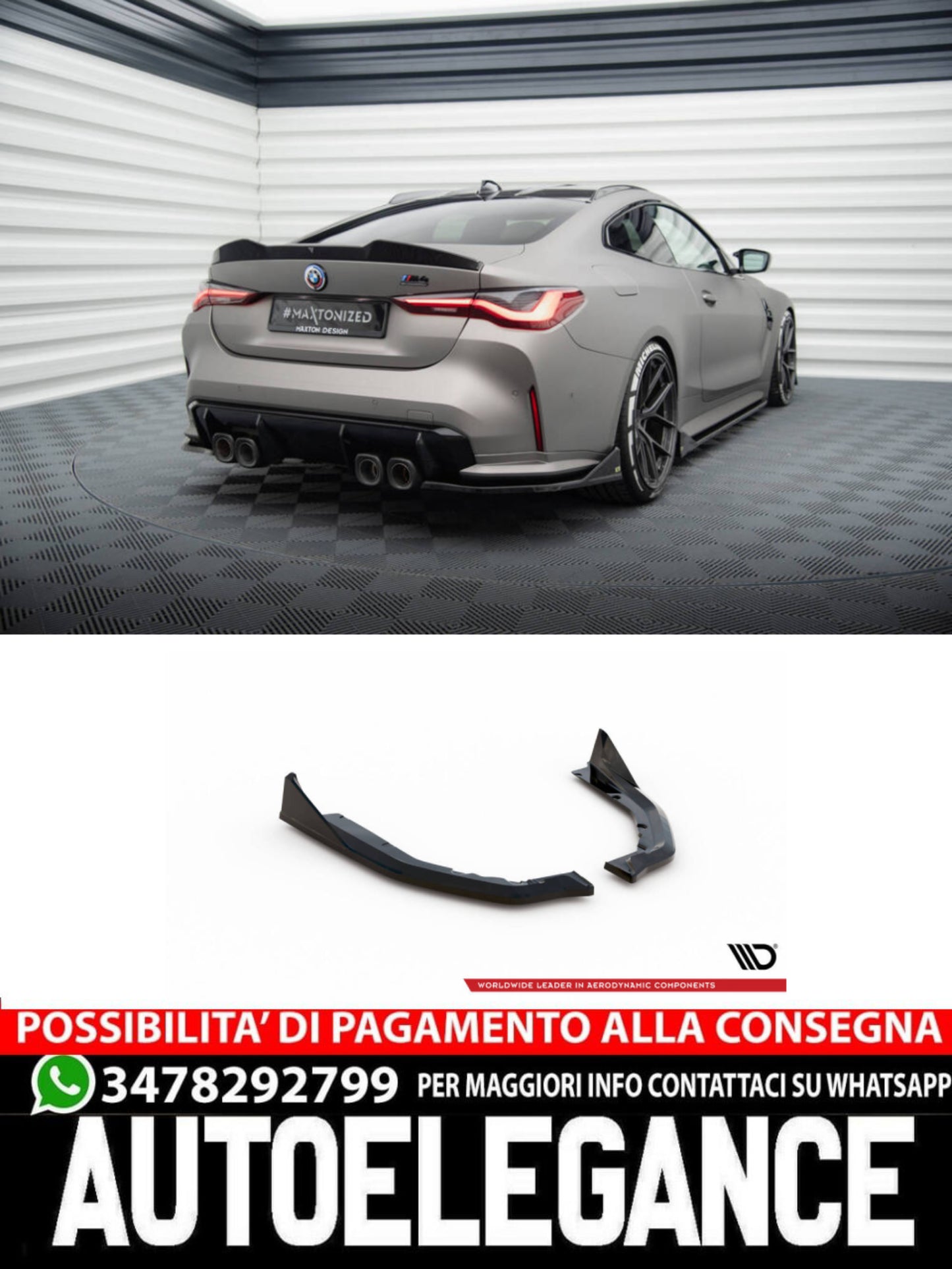 SPLITTER LATERALI POSTERIORI V.3 CSL LOOK ADATTO PER BMW M4 G82  (2021 - )