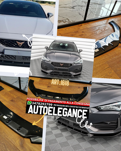 SPLITTER ADATTO PER SEAT CUPRA LEON 2020+ LOOK SPORTIVA NERO LUCIDO