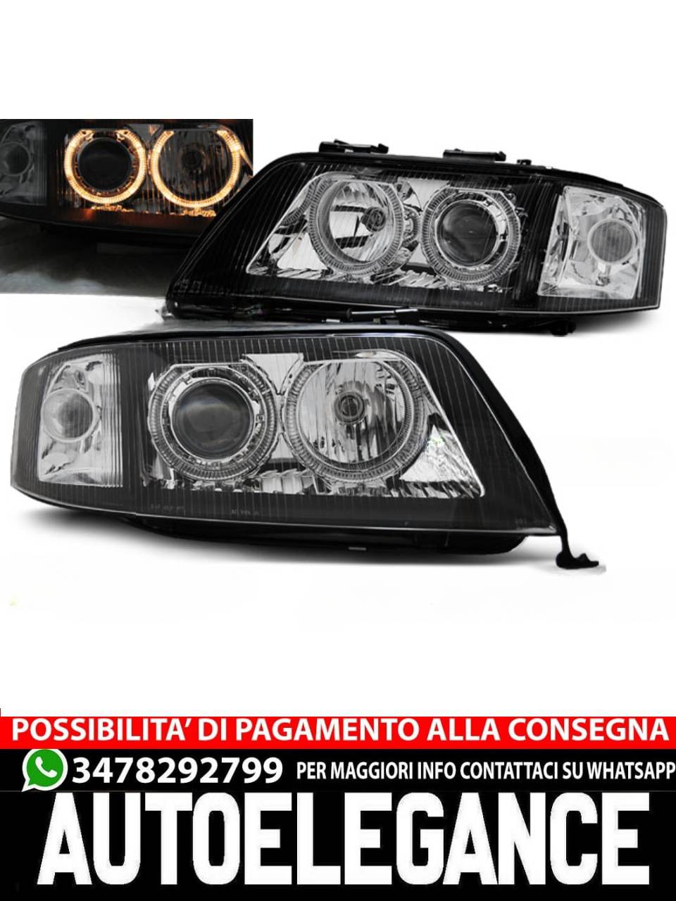 FARI ALLO XENO ANGEL EYES NERO per AUDI A6 06.01-05.04