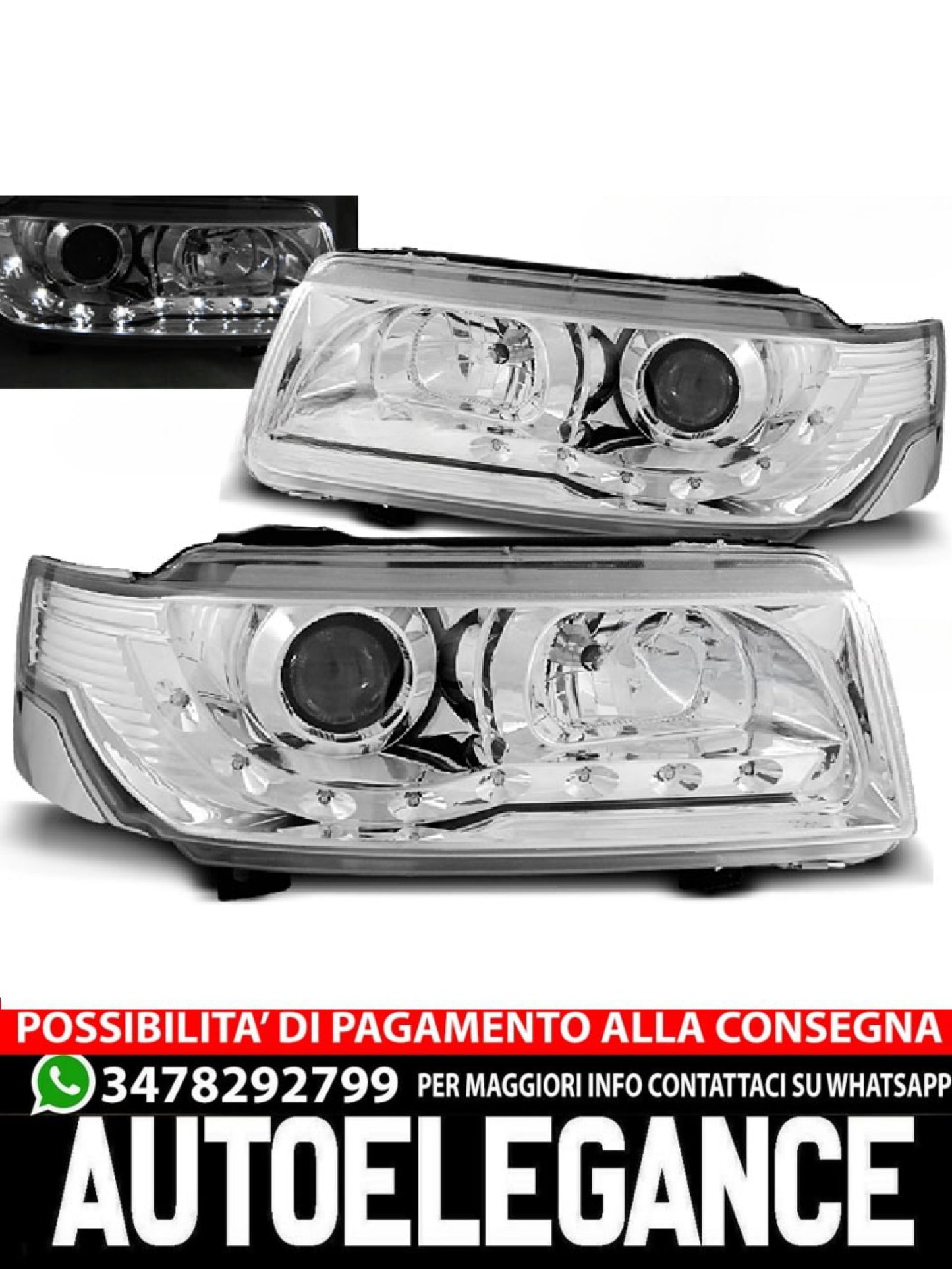 FARI ANTERIORI DAYLIGHT CHROME ADATTI COMPATIBILI PER VW PASSAT B4 11.93-05.97
