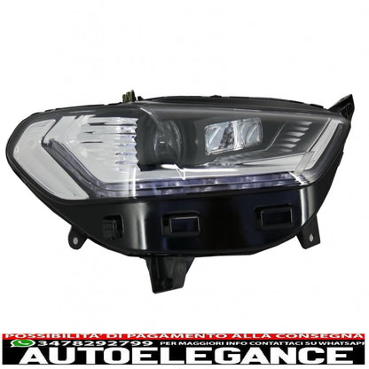 xenon look led drl headlights suitable for ford mondeo mk5 (2013-2016) dynamic and smooth sequential cornering lights chrome