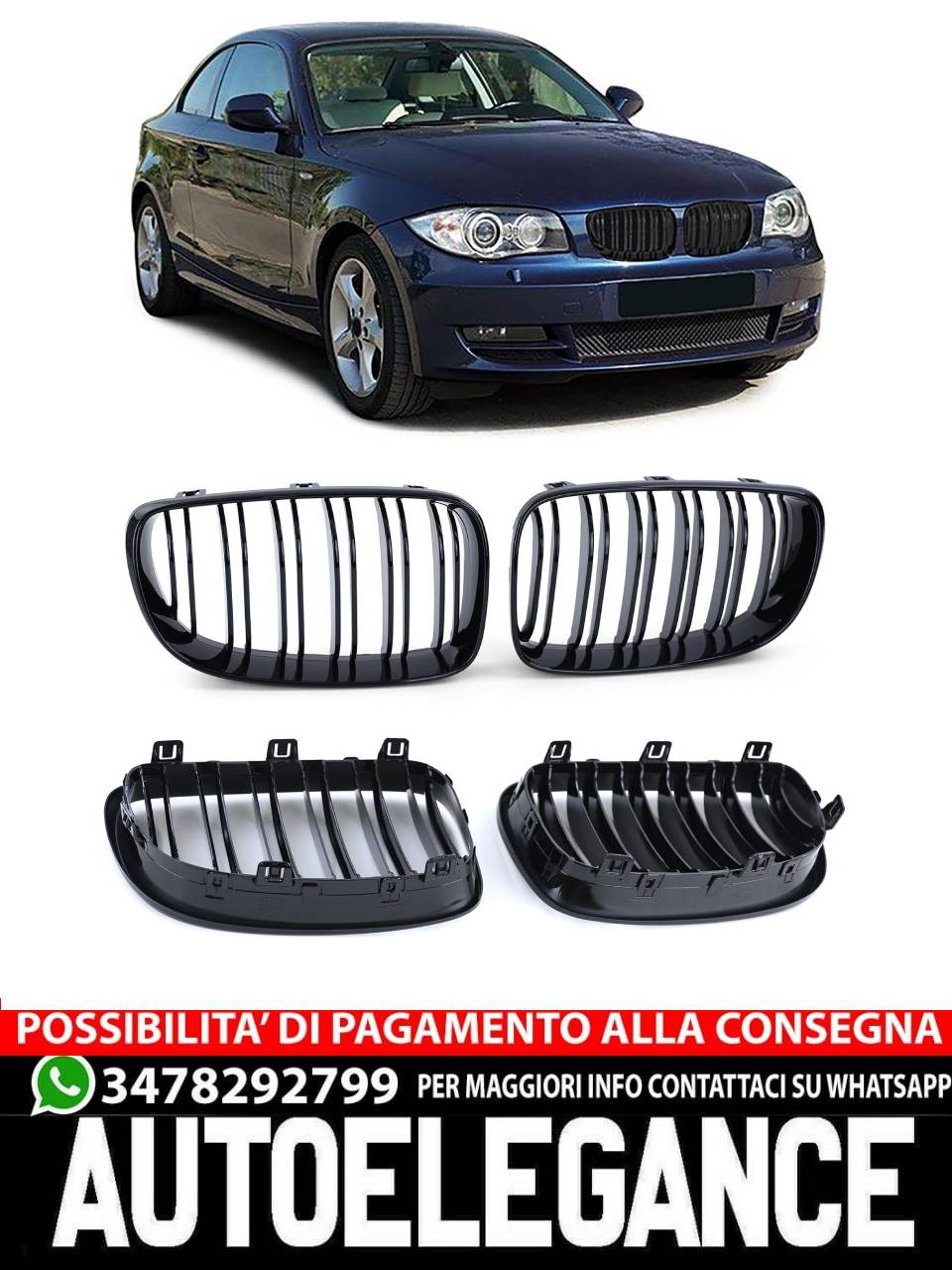 High Performance Double Bar Radiator Grille Fit For BMW E81 E88 LC