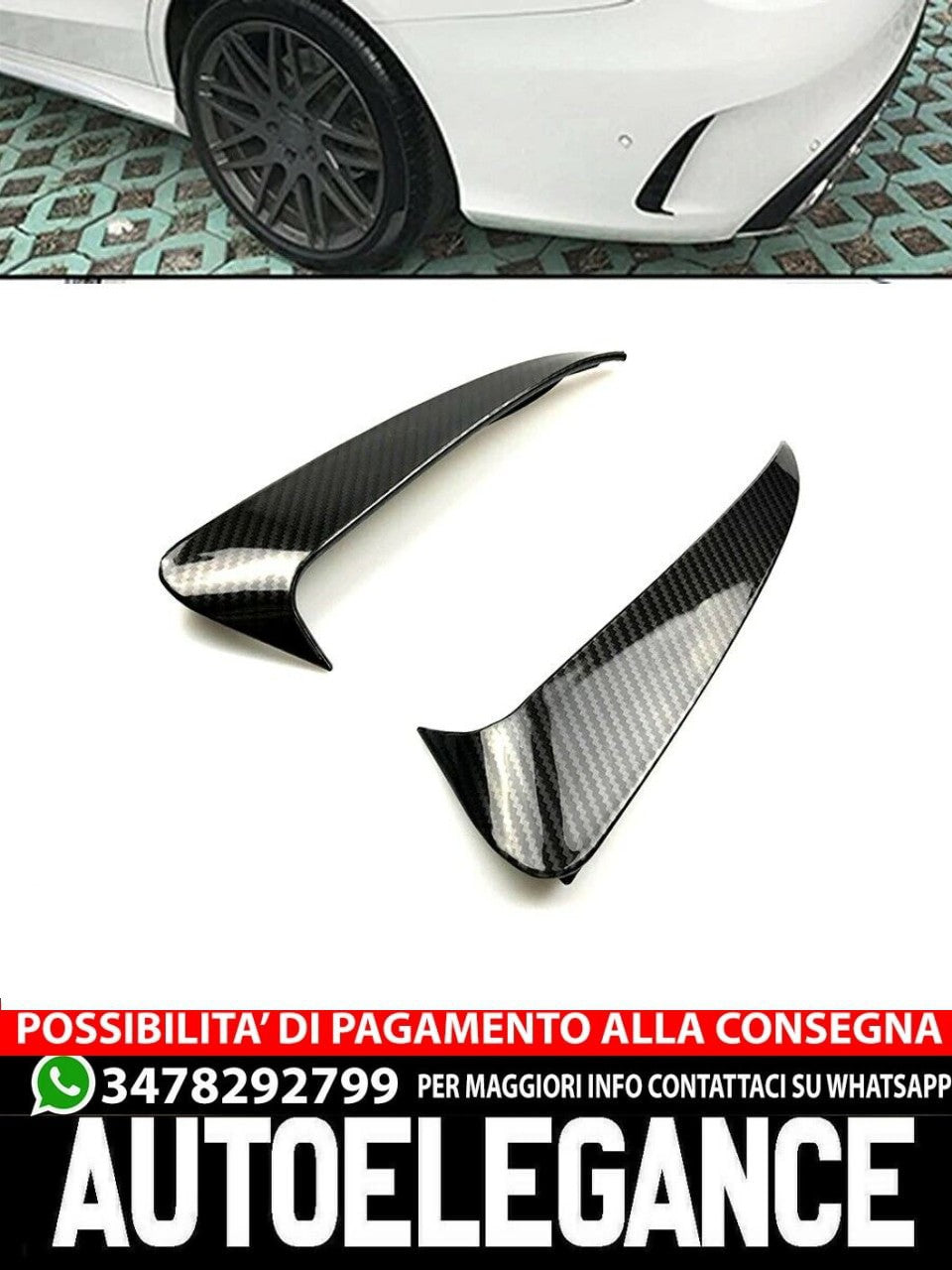 Adatto per Mercedes W205 Classe C posteriore AMG OTTICA FLICS AERO FLAPS CARBONI