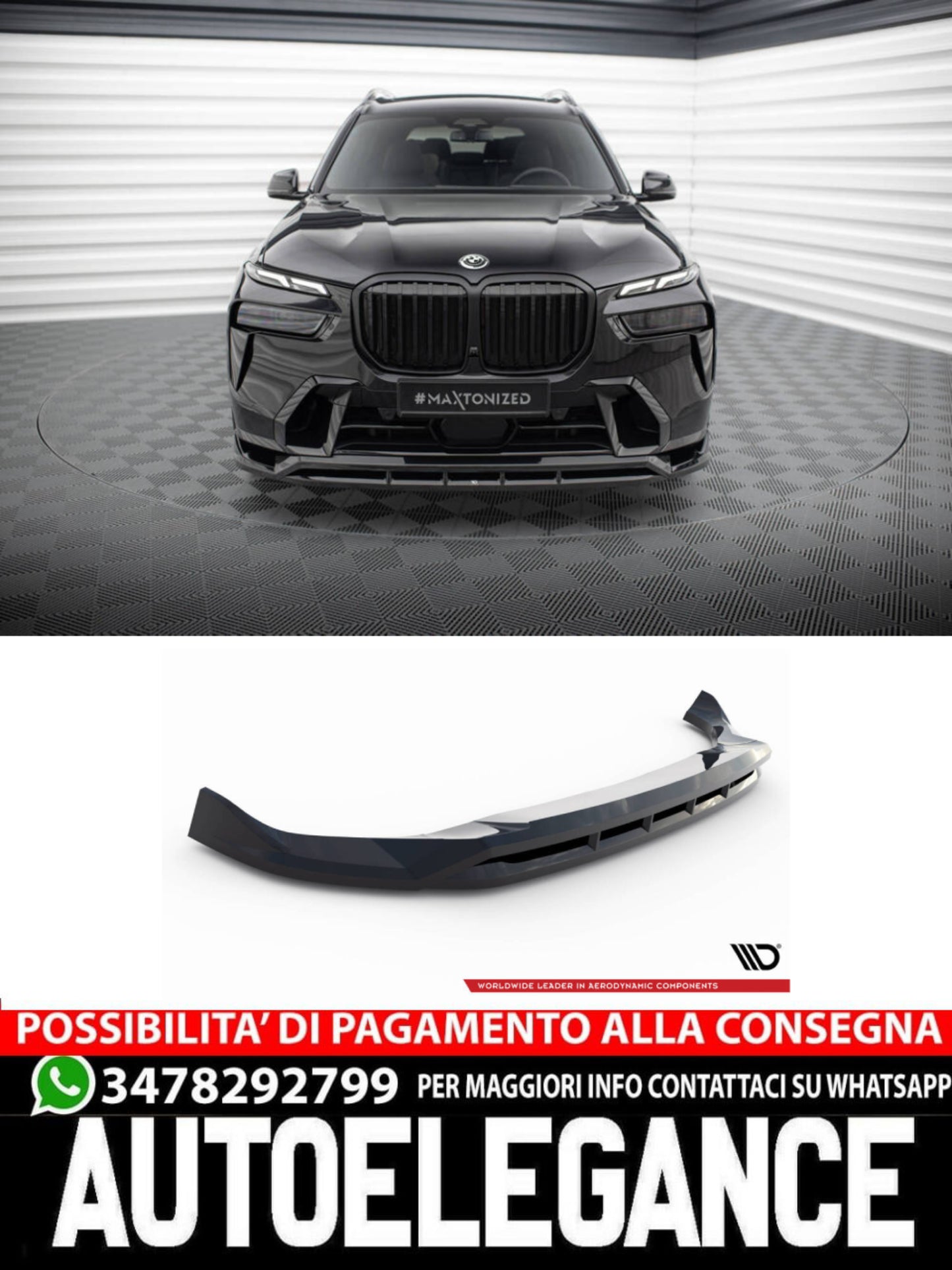 SPLITTER ANTERIORE COMPATIBILE PER BMW X7 M-PACK G07 FACELIFT  (2022-)