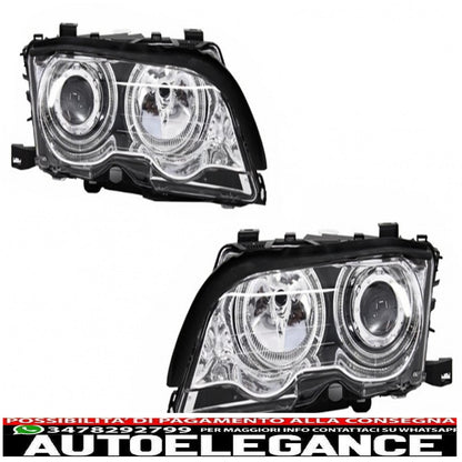 paraurti anteriore design m-tech ii senza fendinebbia fari angel eye adatto per bmw serie 3 e46 coupe cabrio 1992-2002