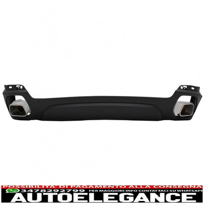 Diffusore mantovana per paraurti posteriore e terminali di scarico quadrati adatti per BMW X5 F15 (2013-2018) m-tech V8 design nero opaco per paraurti posteriore standard