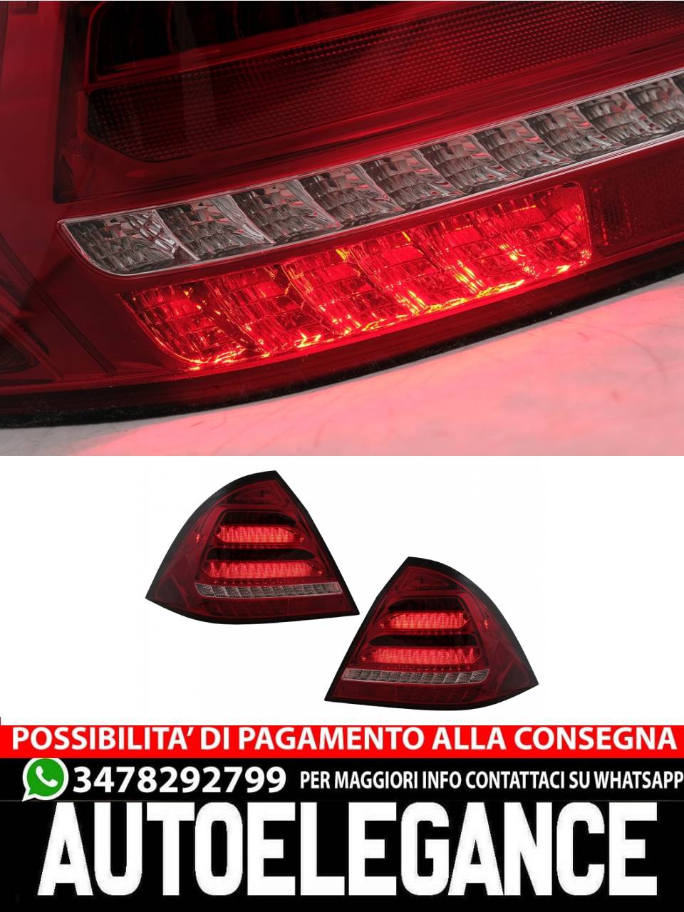Full LED rear lights suitable for Mercedes C-Class W203 Sedan (2000-2004) 