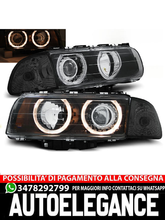 ANGEL EYES HEADLIGHTS BLACK for BMW E38 06.94-08.98 