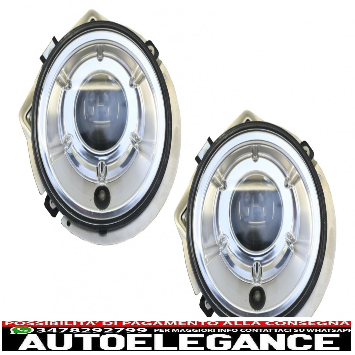 coperture fari con led drl luci diurne nere e fari cromati adatti per mercedes classe g w463 (1989-2012) design g65 AUTOELEGANCERICAMBI