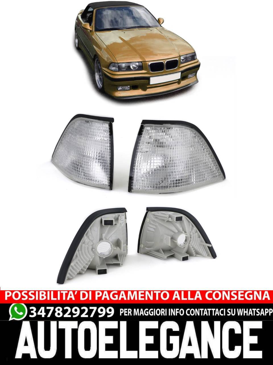Coppia frecce bianche per BMW Serie 3 E36 Coupé cabrio 90-99 AUTOELEGANCERICAMBI