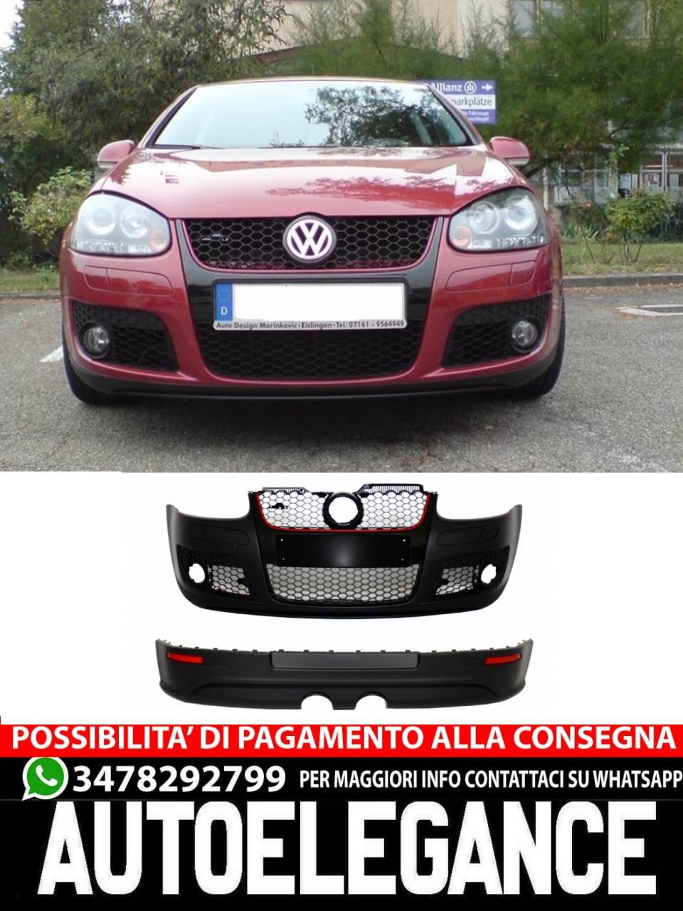 Kit carrozzeria adatto per VW Golf Mk 5 V Golf 5 (2003-2007) GTI R32 Design