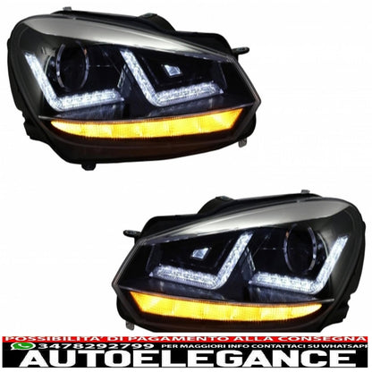 griglia anteriore adatta per vw golf vi (2008-2012) con fari allo xeno osram luci di svolta sequenziali dinamiche a led cromate design r20