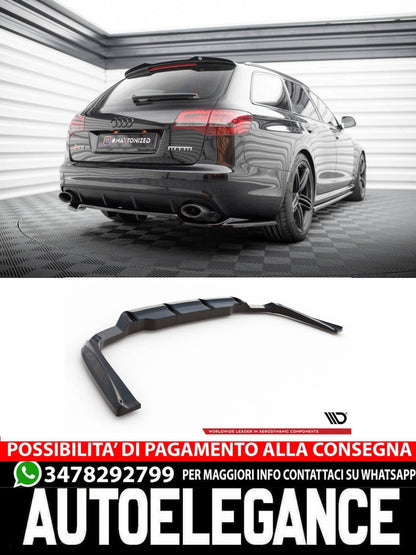 SPLITTER POSTERIORE CENTRALE (CON BARRE VERTICALI) ADATTO PER AUDI RS6 AVANT C6 (2007 - 2010)