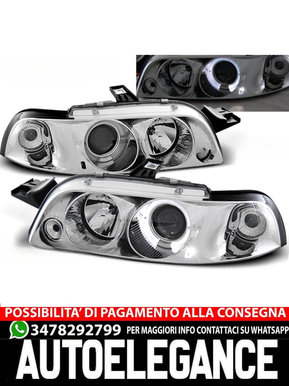 ANGEL EYES CROMATI  ADATTI PER FIAT PUNTO 1 11.93-09.99