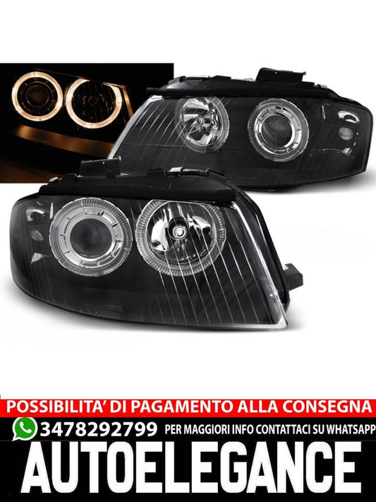 FARI ANTERIORI ANGEL EYES NERO per AUDI A3 8P 05.03-03.08