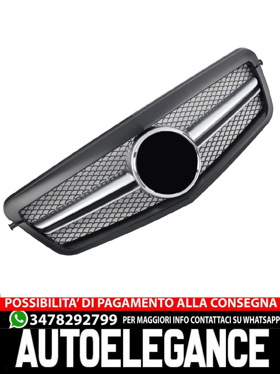 Griglia sportiva per Mercedes W212 E FINO AL 2013 NERO OPACO AMG LOOK