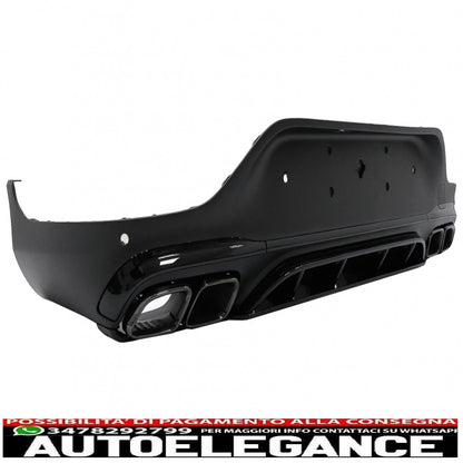diffusore posteriore con terminali di scarico neri adatti per mercedes glc coupe facelift c253 (2020-up) design glc63