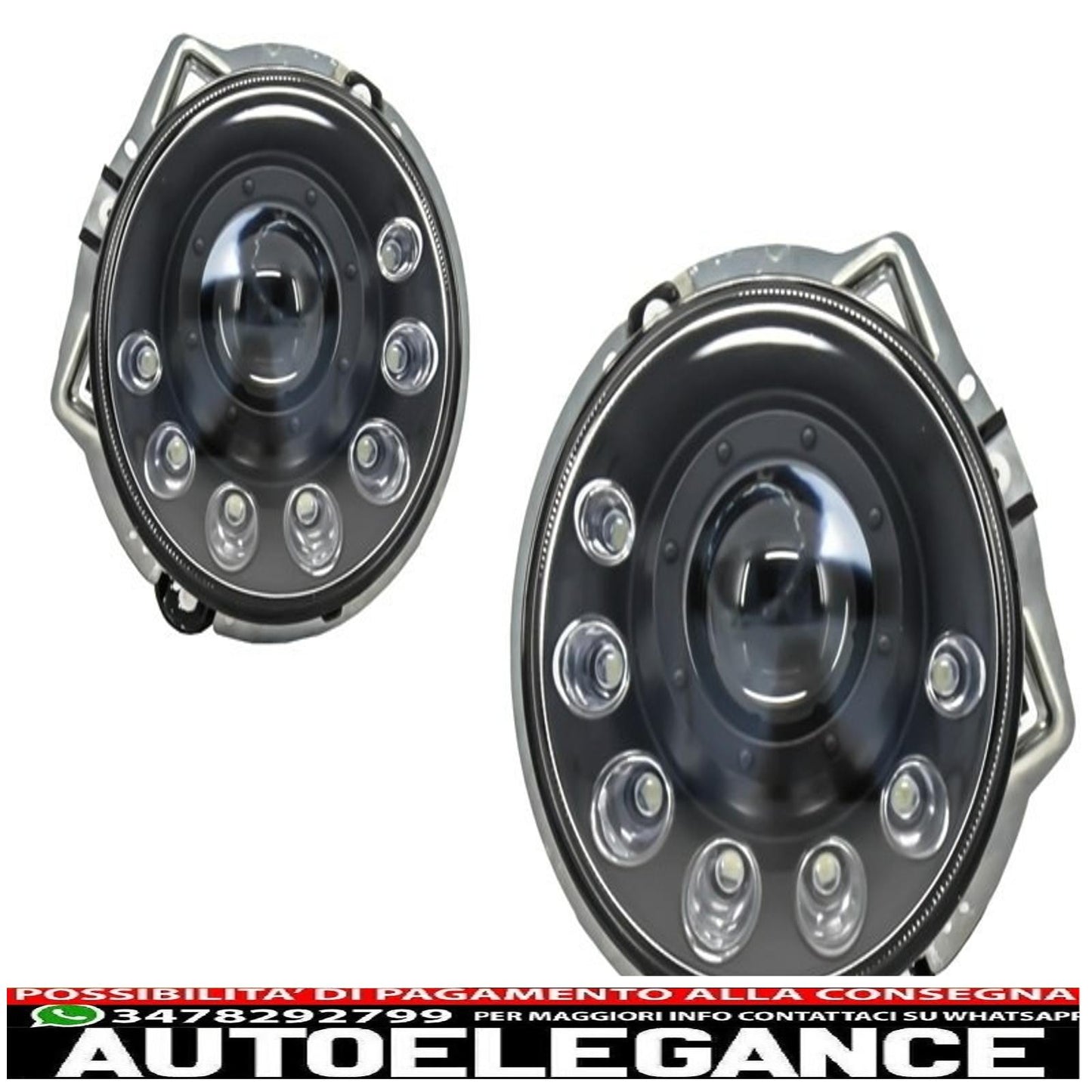 black led headlights bi-xenon look with drl covers suitable for mercedes g class w463 (1989-2012) 