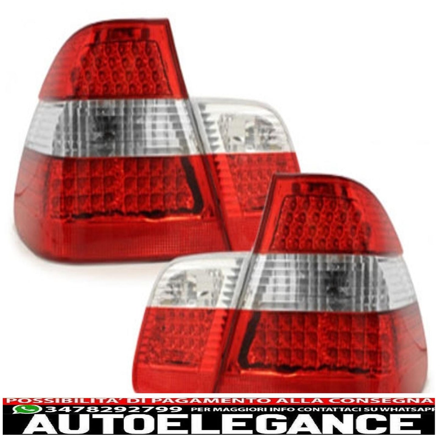 led rear lights suitable for bmw e46 4d 98-01 _ red/crystal