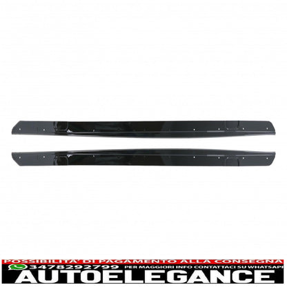 Side Skirts Lip Extensions Additional Fits For BMW 2 Series F22 F23 Coupe Convertible (2014 Onwards) M-Performance Look Piano Black