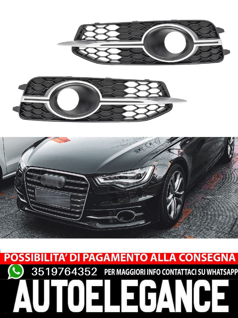Griglia di ventilazione VA adatta per Audi A6 C7 SOLO S Line S6 ACC FORO 2010-14