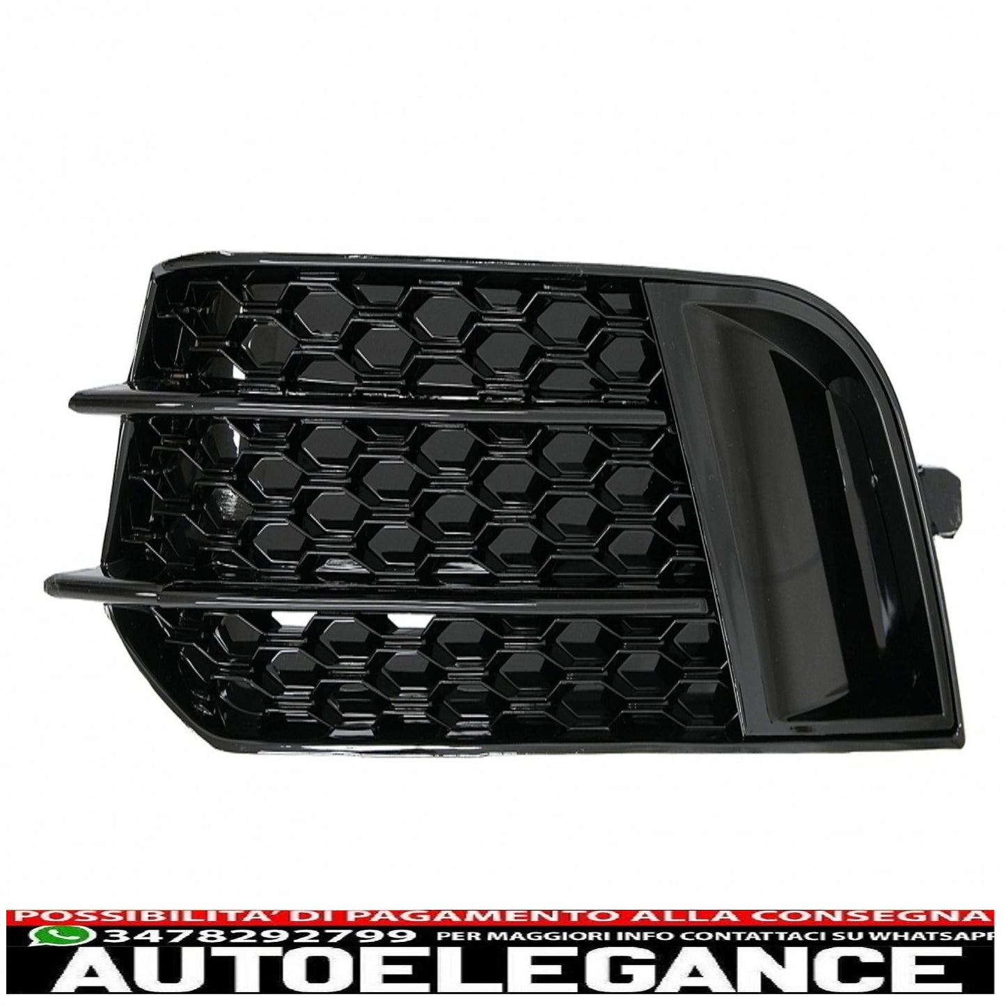 side grills fog light covers suitable for audi a1 8x (2010-2015) rs1 piano black design 