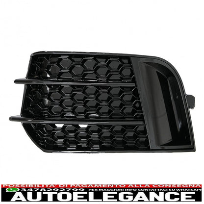 side grills fog light covers suitable for audi a1 8x (2010-2015) rs1 piano black design 