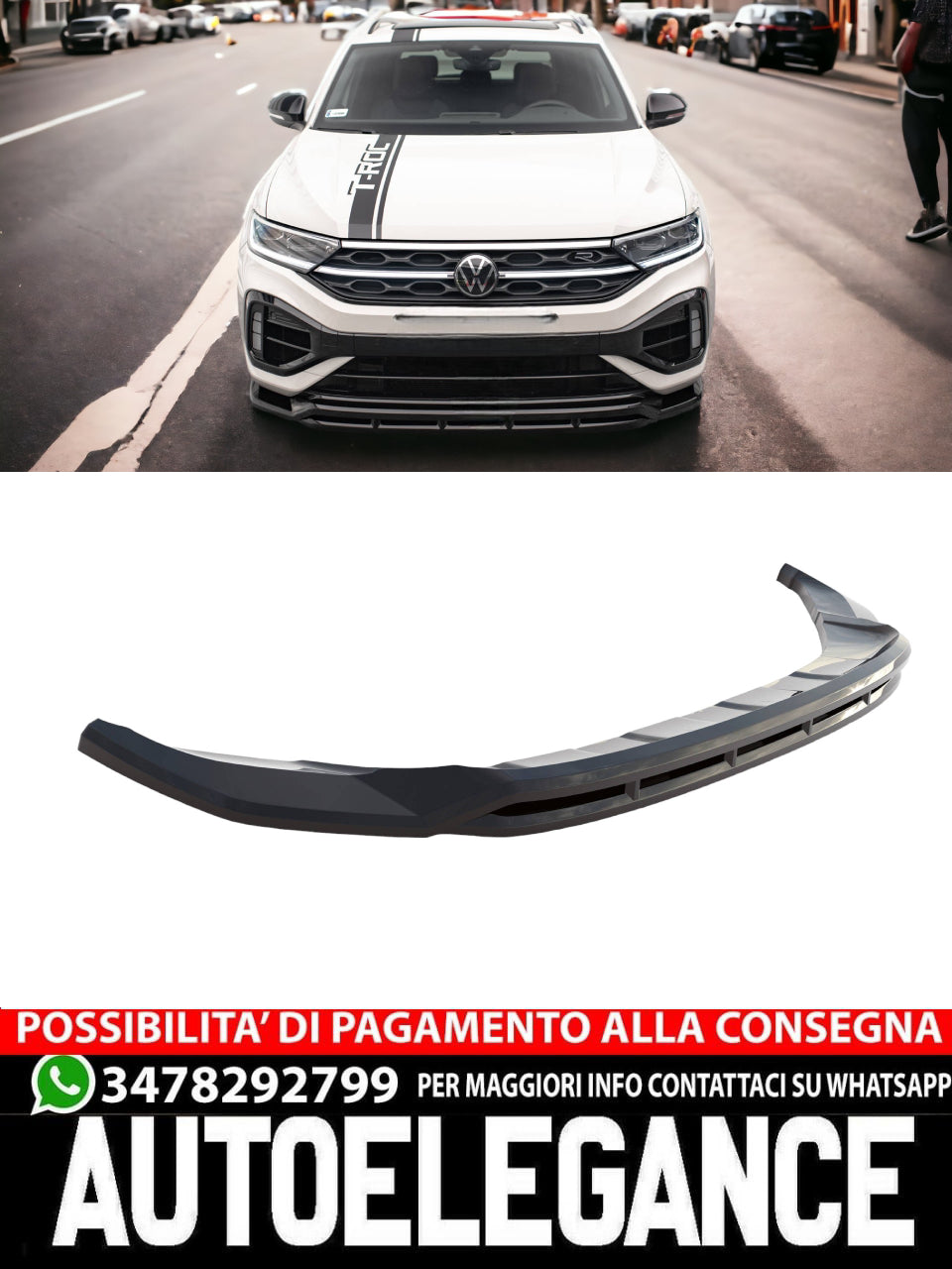 FRONT SPLITTER V.1 VOLKSWAGEN T-ROC R / R-LINE MK1 FACELIFT 