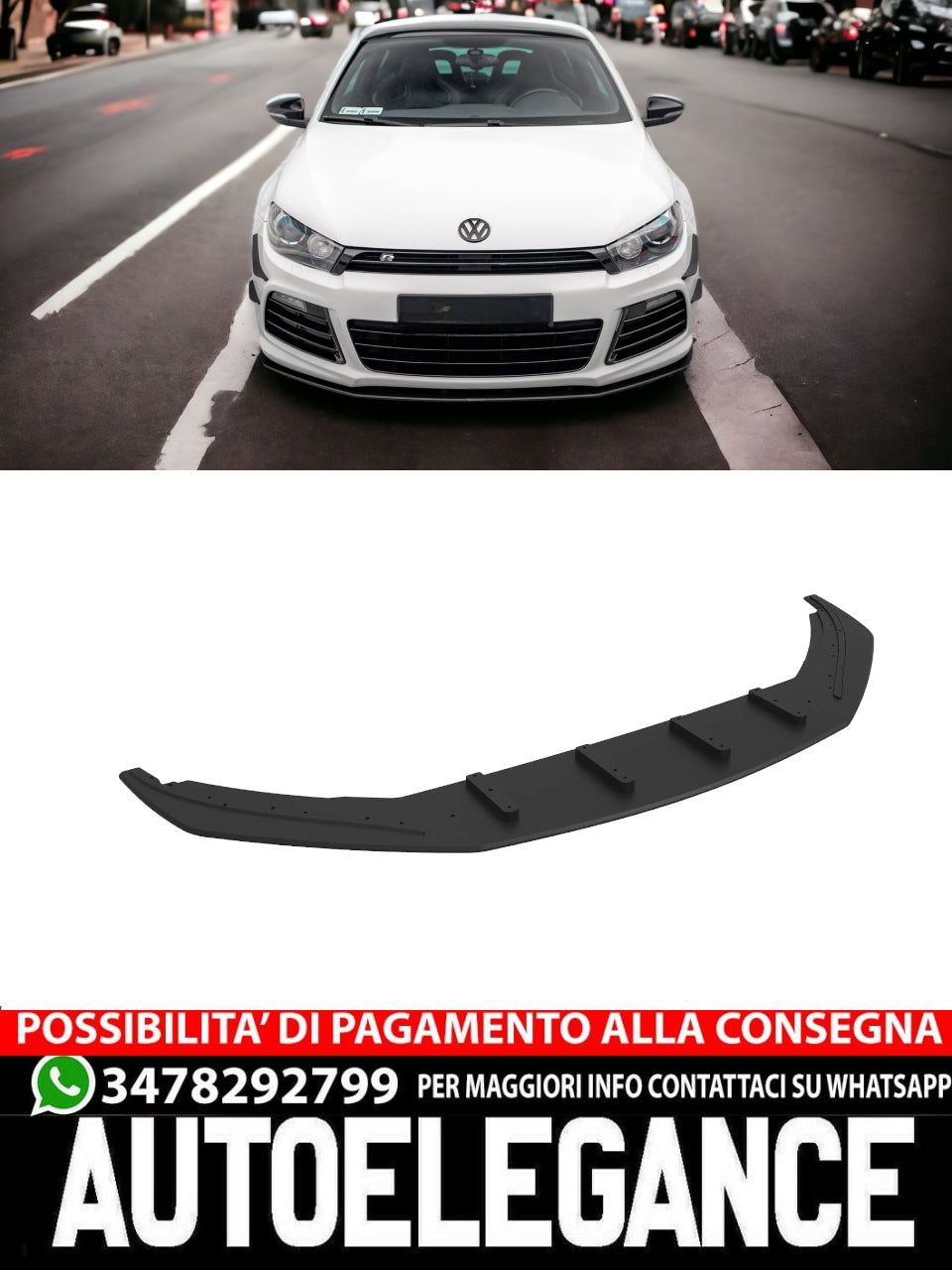 SPLITTER ANTERIORE STREET PRO + FLAPS VOLKSWAGEN SCIROCCO R MK3