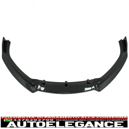Front bumper additional spoiler suitable for audi a4 b9 8w sedan avant (2016-2018) piano black 