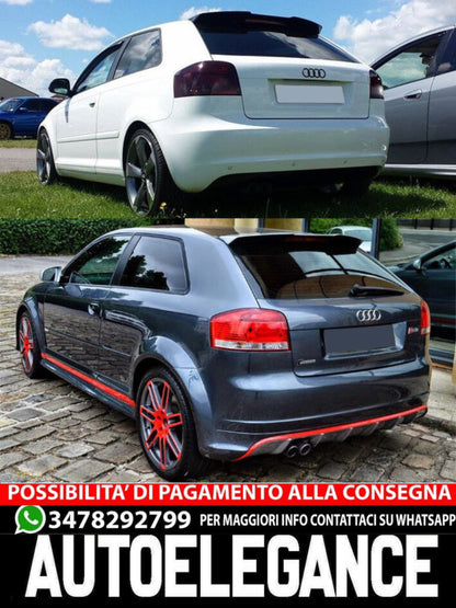 SPOILER POSTERIORE ADATTO PER AUDI A3 8P 3 PORTE RS3 STILE ( 2003-2012 )