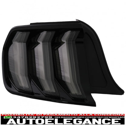 fanali posteriori full led adatti per ford mustang vi s550 (2015-2019) fumé con indicatori di direzione sequenziali dinamici
