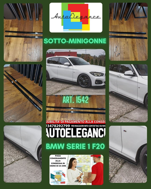 UNDER SKIRTS SUITABLE FOR BMW 1 SERIES F20 2011-2019 M LOOK GLOSSY BLACK