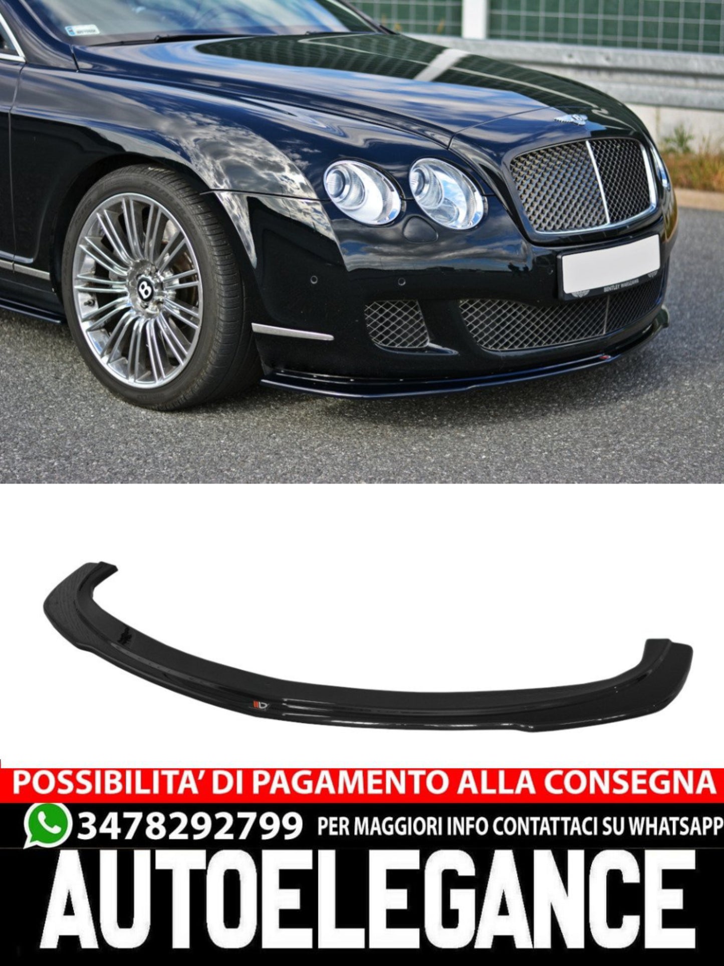 SPLITTER ANTERIORE COMPATIBILE PER V.1 BENTLEY CONTINENTAL GT  (2009-2012)