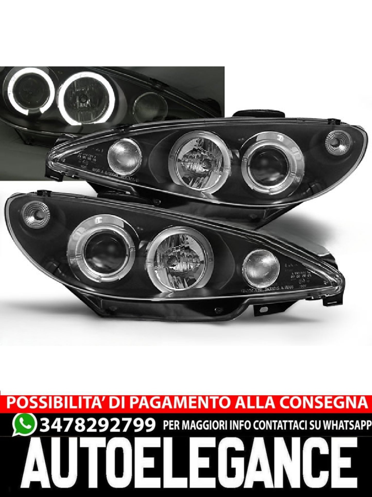 FARI ANGEL EYES NERO ADATTI COMPATIBILI PER PEUGEOT 206 10.98-02