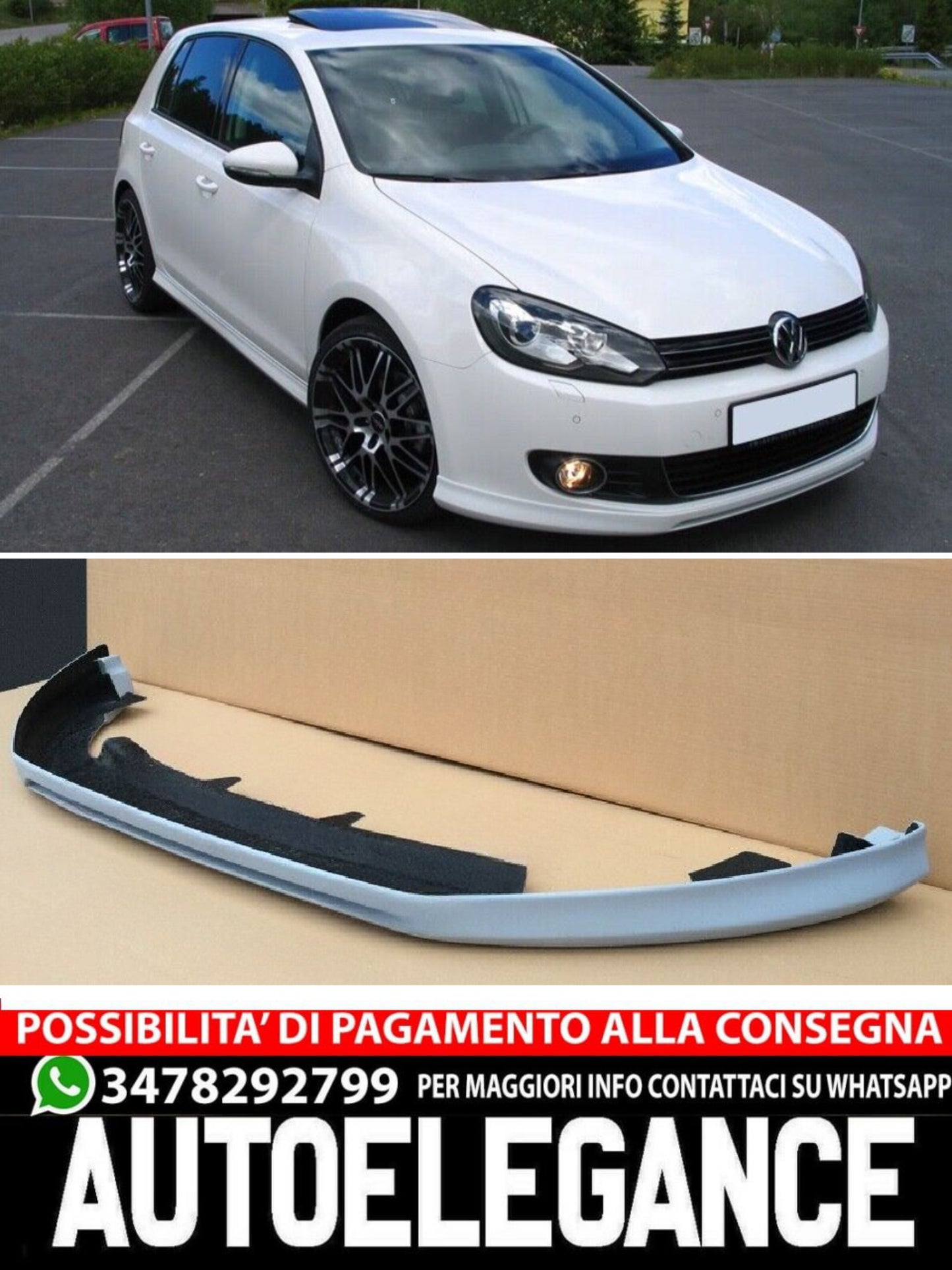 SPLITTER ADATTO PER VW GOLF MK6 VI 2008-2012