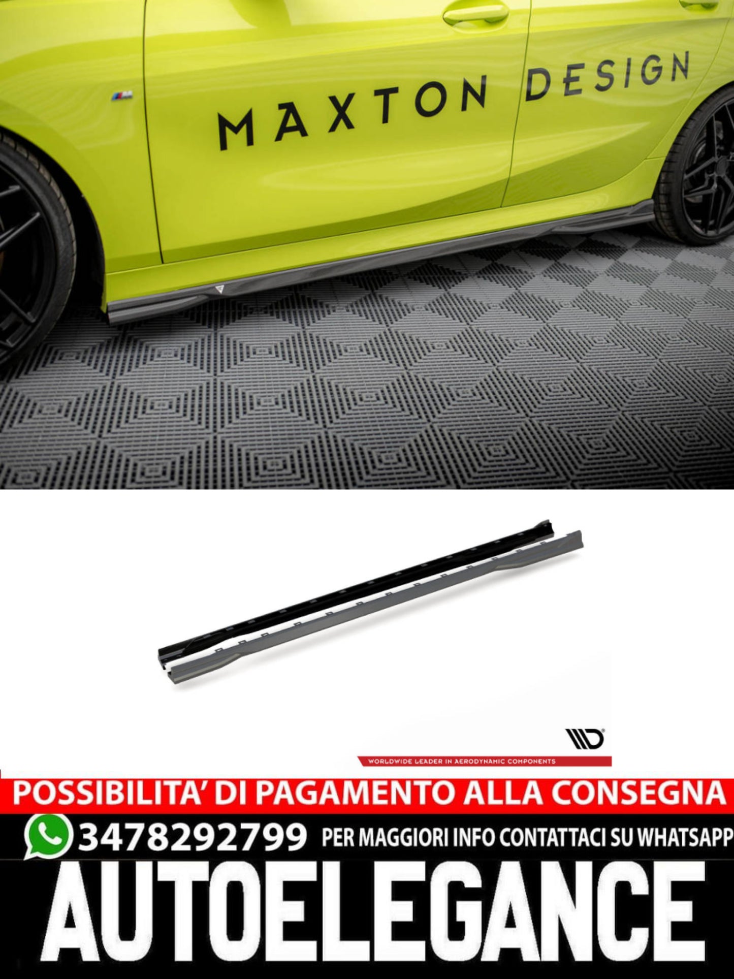 MINIGONNE LATERALI IN FIBRA DI CARBONIO ADATTO PER BMW 1 F40 M-PACK/ M135I  (2019 -)