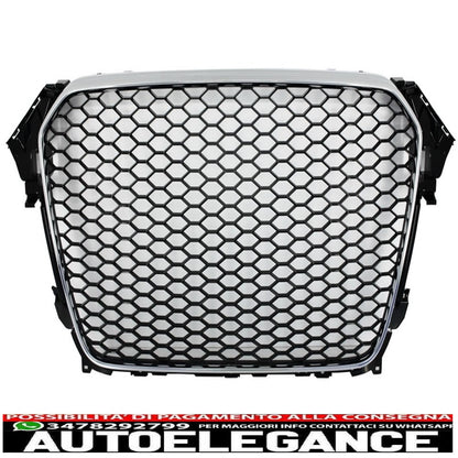 montaggio griglia centrale con paraurti posteriore mantovana diffusore d'aria adatto per audi a4 b8 facelift (2012-2015) limousine/avant rs design