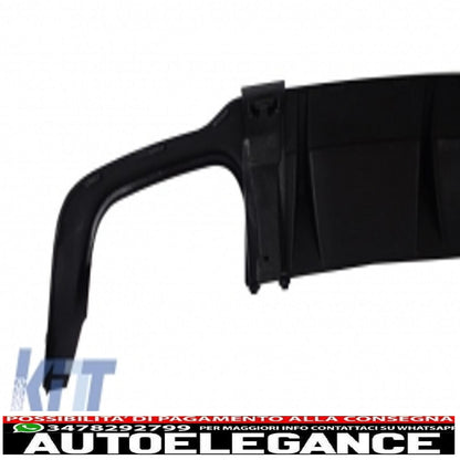 Diffusore d'aria con mantovana per paraurti posteriore con terminali di scarico adatto per mercedes classe c w204 c204 amg sport line (2012-2014) limousine coupé