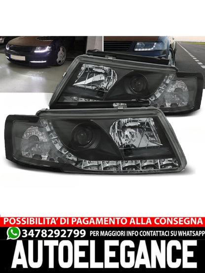 FARI ANTERIORI DAYLIGHT NERO ADATTI PER VW PASSAT 5B 3B 11.96-08.00