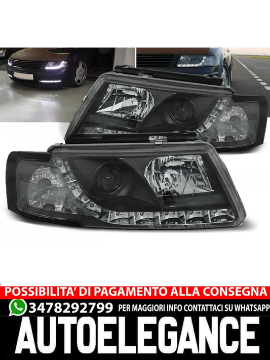 FARI ANTERIORI DAYLIGHT NERO ADATTI PER VW PASSAT 5B 3B 11.96-08.00