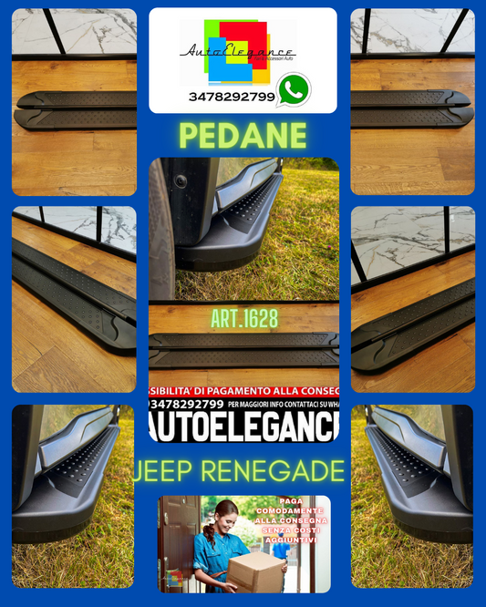 RUNNING BOARDS SUITABLE FOR JEEP RENEGADE BLACK DOT LOOK SPORTY DESIGN 