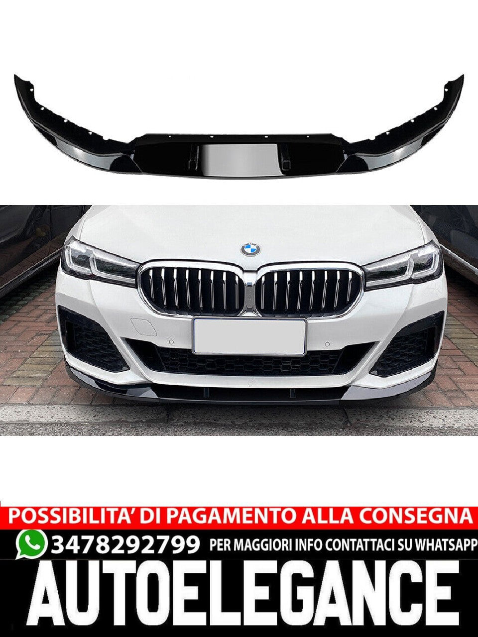 Per BMW Serie 5 G30 G31 LCI M-Sport pacchetto splitter spoiler anteriore labbro