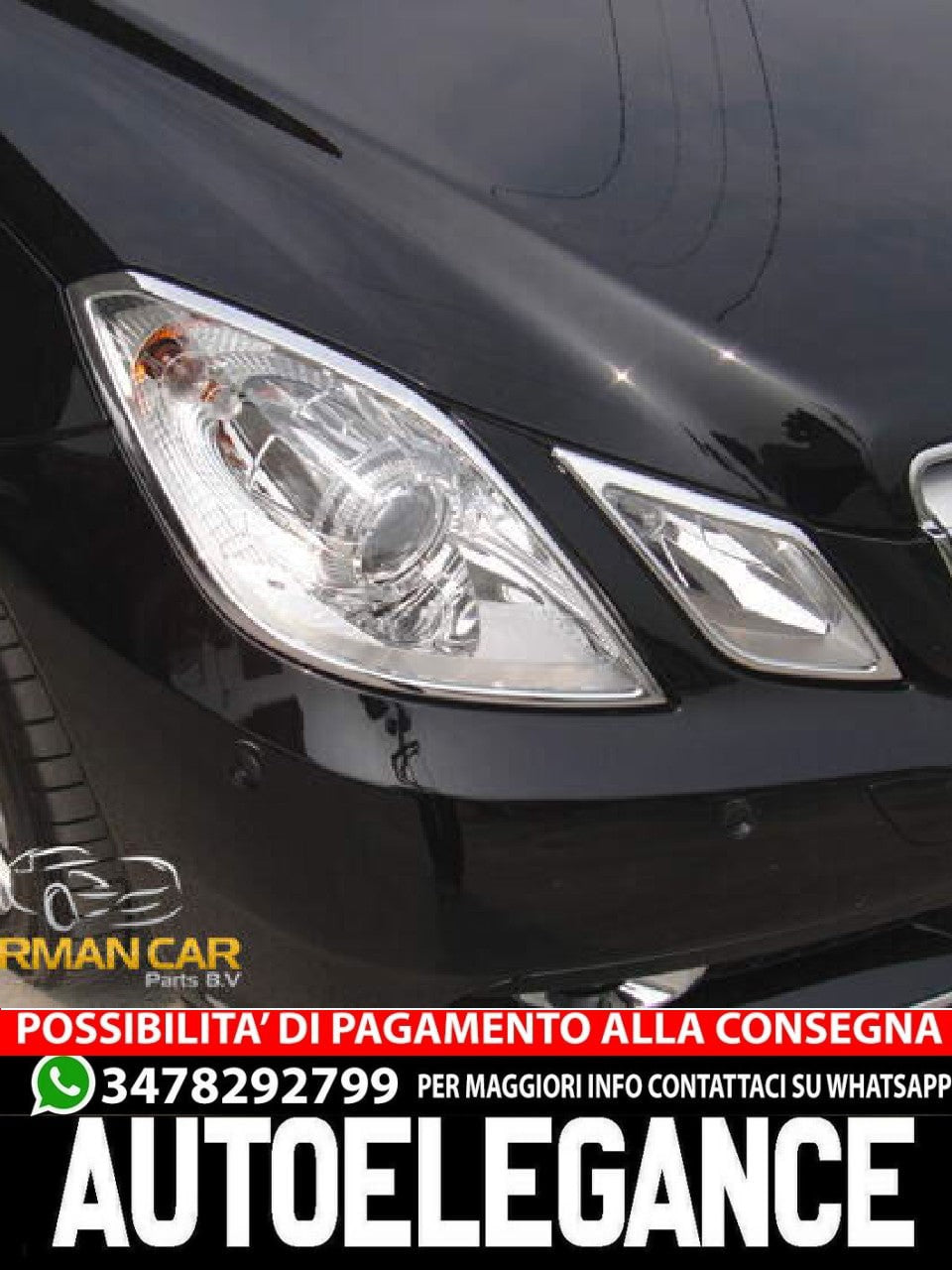 PER MERCEDES C207 A207 COUPE CABRIO TELAIO FANALE CROMATO