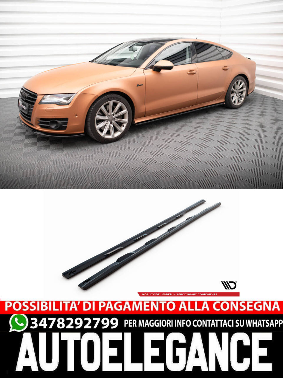 MINIGONNE LATERALI ADATTE PER AUDI A7 C7 (2010 - 2014)