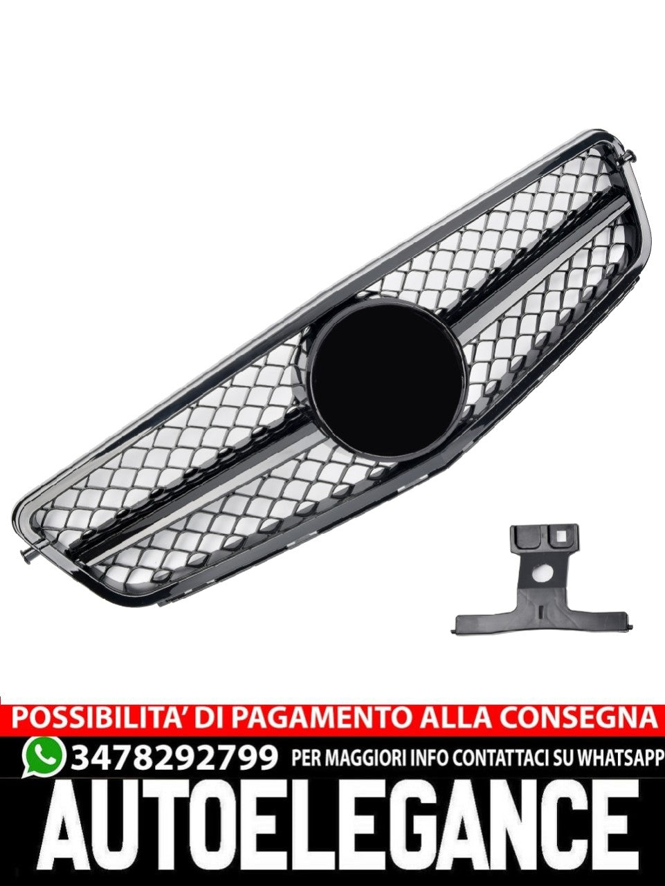 Griglia sportiva per Mercedes W204 S204 C nero lucido C63 AMG LOOK